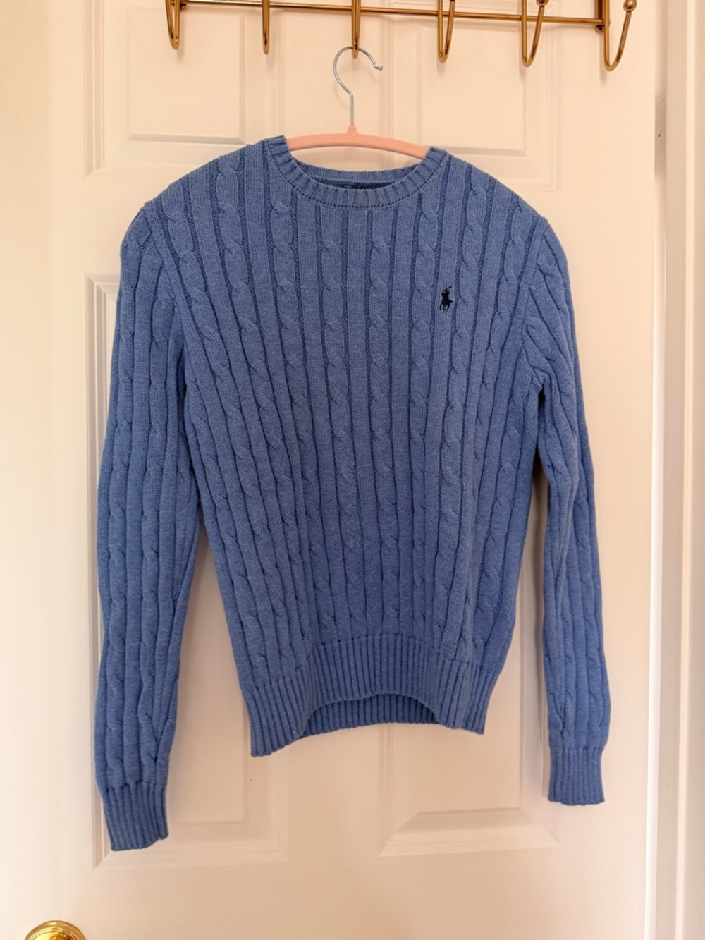 Ralph Lauren Women Crewneck Cable Knit Sweater - Azul Blue